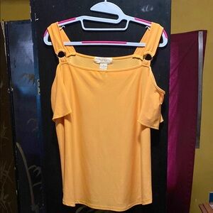 John Mark Yellow Off-Shoulder Tank Top